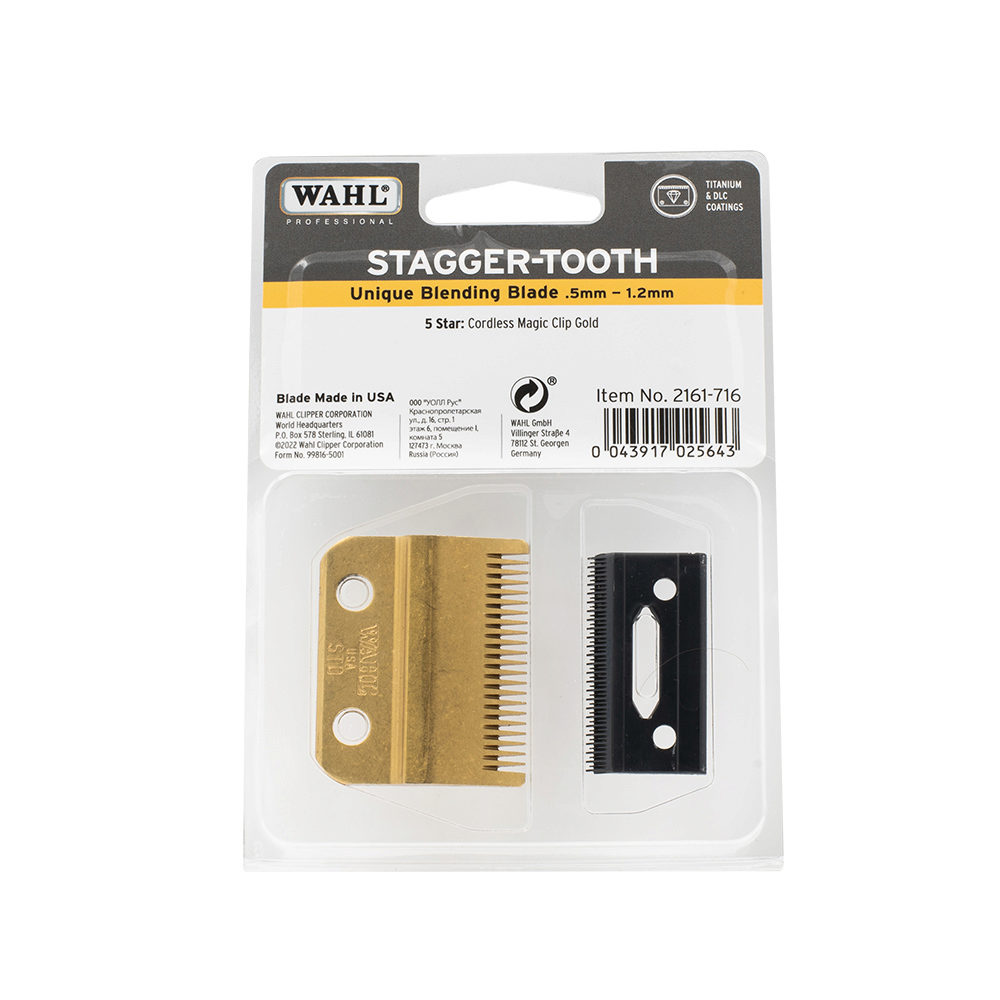  Wahl Professional Staggertooth Blade Gold Titanium 