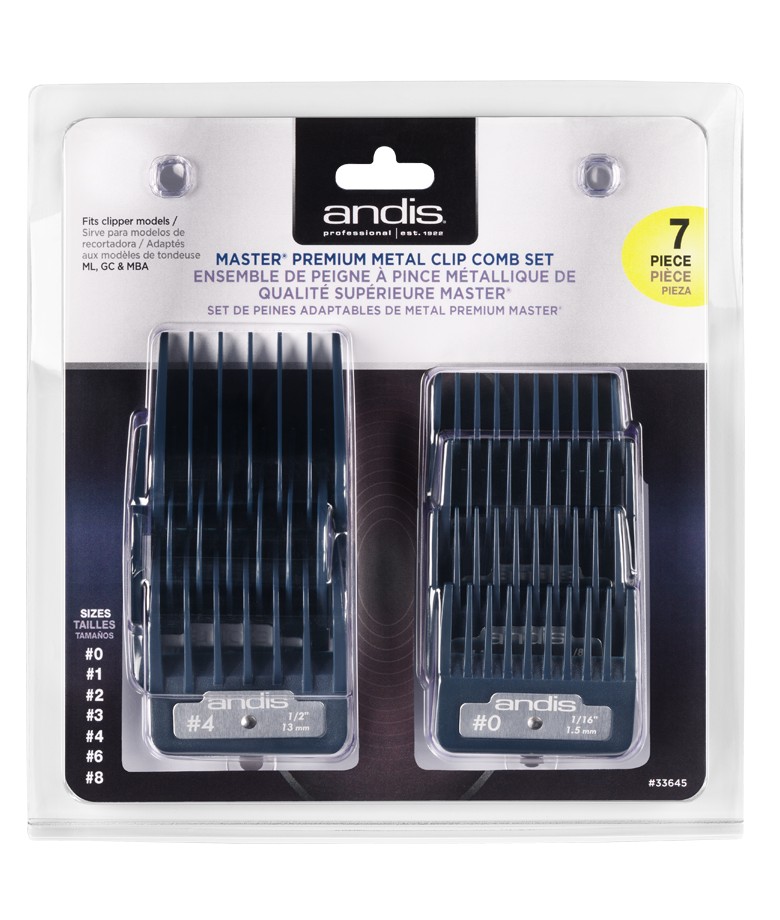 Andis Master Premium Metal Clip Comb Set 