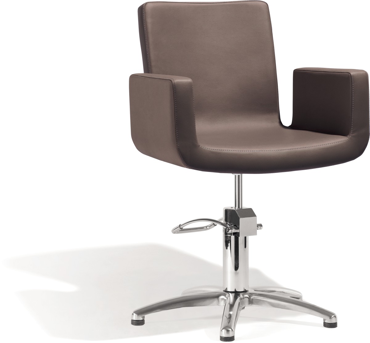  Sibel Attractio Friseurstuhl Braun mit 5-Stern-Basis 