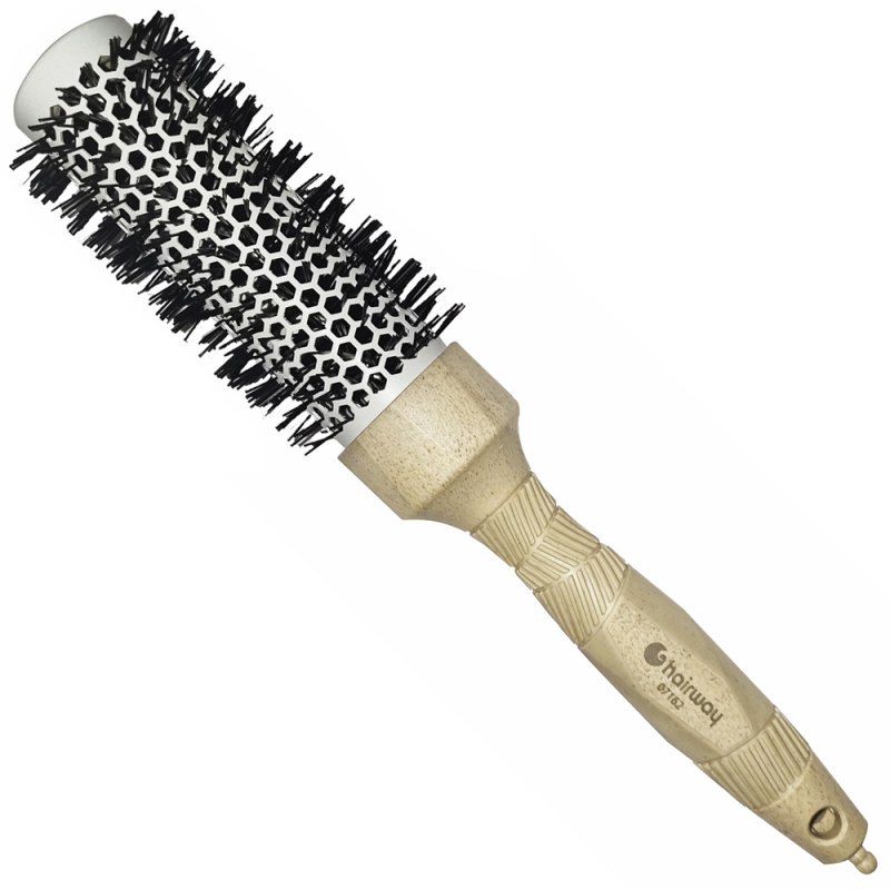  Hairway Thermo-B&uuml;rste Organica mit Abteilspitze Beige &Oslash; 34/50 mm 
