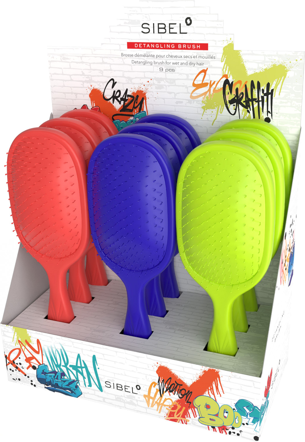  Sibel Wet Brush Graffiti FW25 9-er Display 