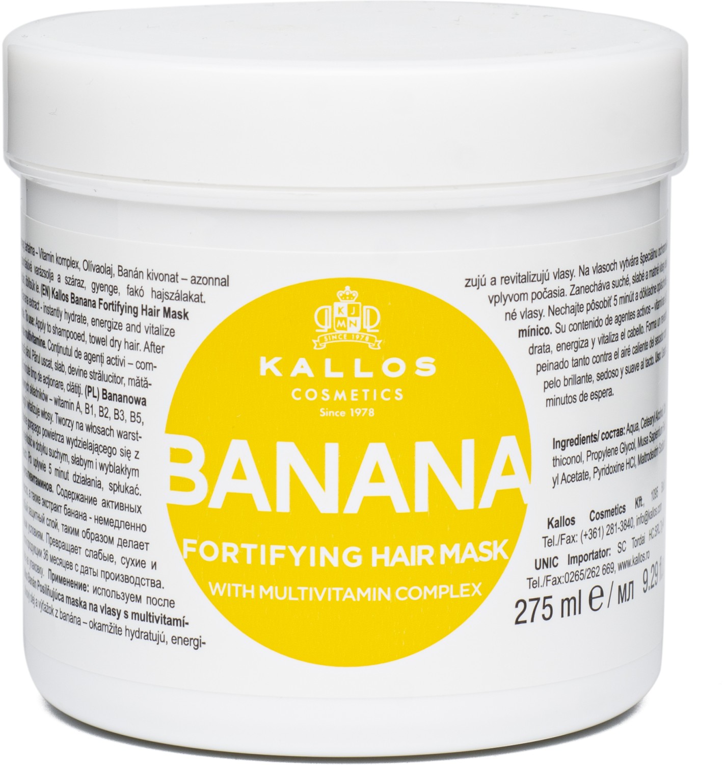  Kallos KJMN Banana Fortifying Hair Mask 275 ml 