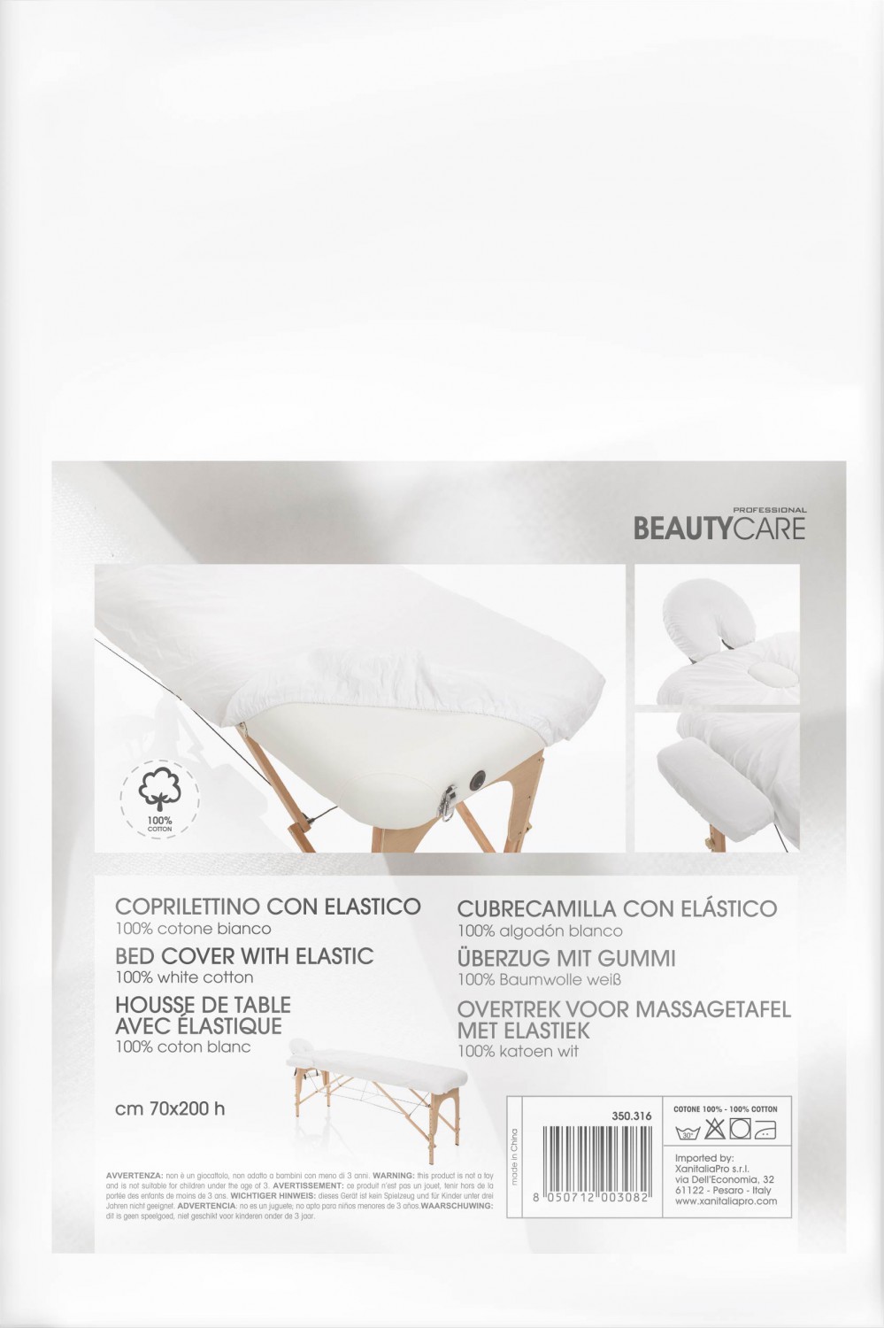  XanitaliaPro Master X &Uuml;berzug mit Gummi f&uuml;r Massageliege wei&szlig; 
