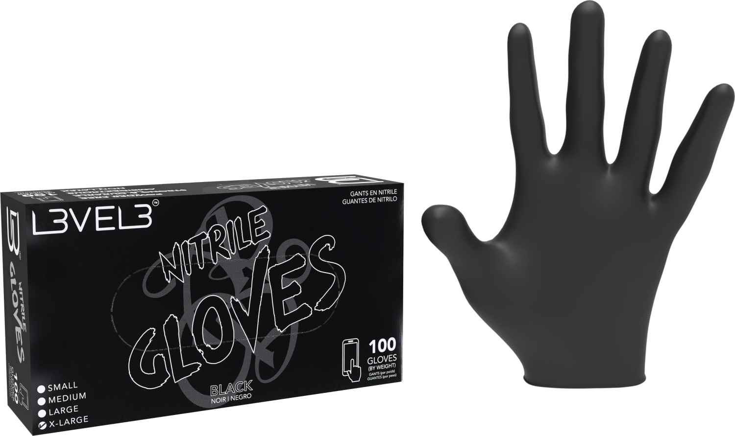  L3VEL3 Nitrilhandschuhe XL Black 