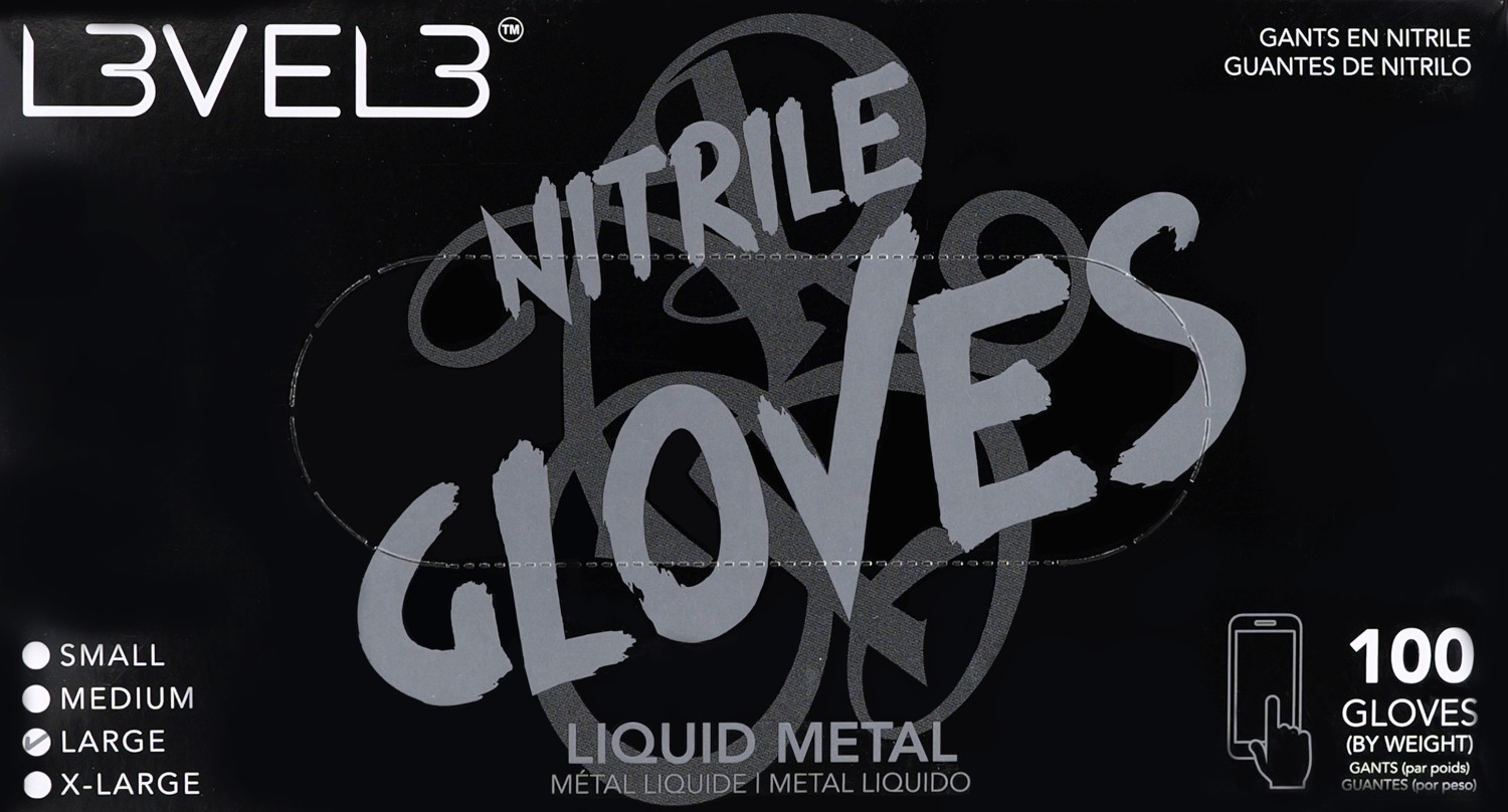  L3VEL3 Nitrilhandschuhe Large Liquid Metal 