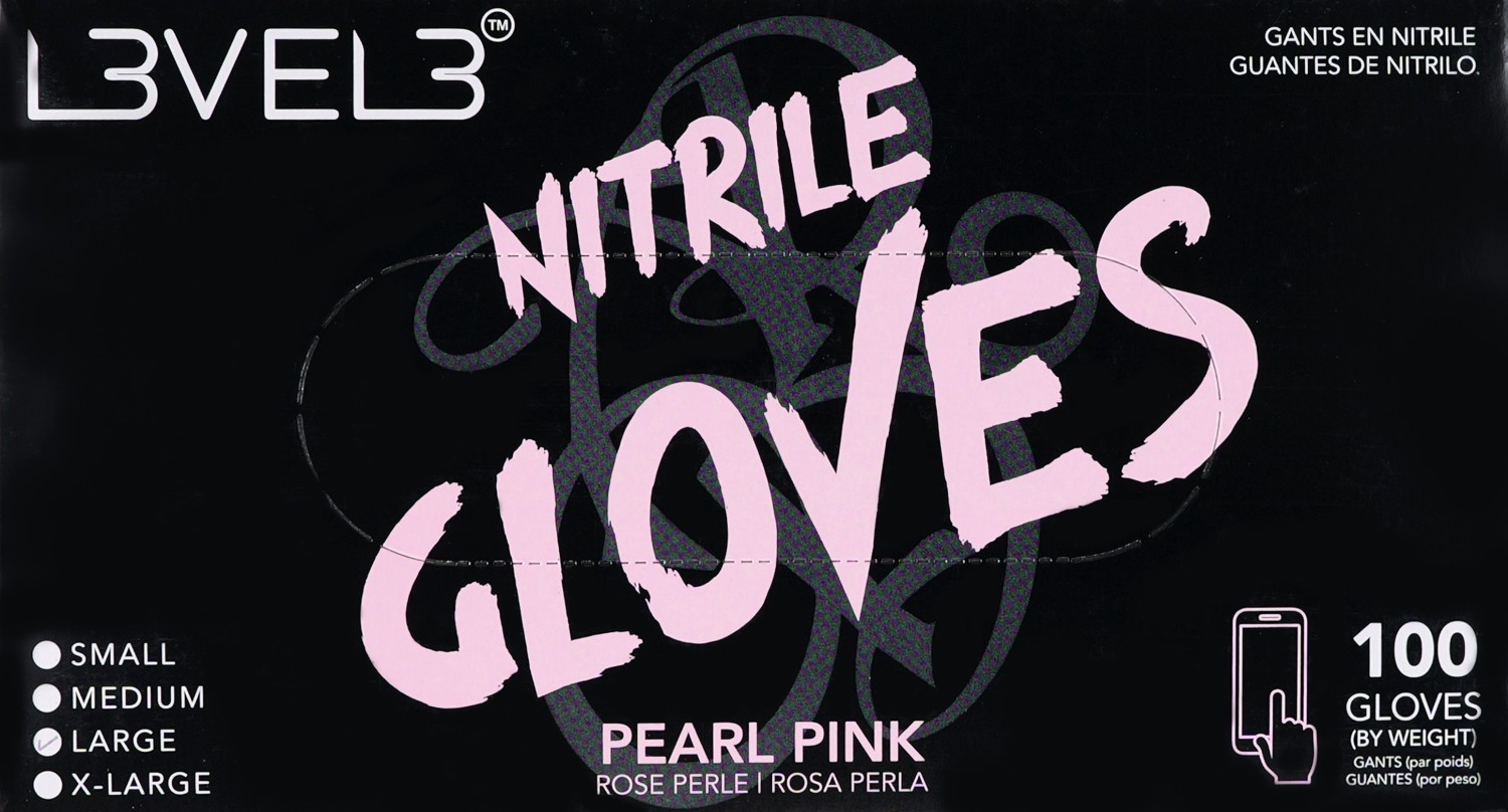  L3VEL3 Nitrilhandschuhe Gro&szlig; Pearl Pink 