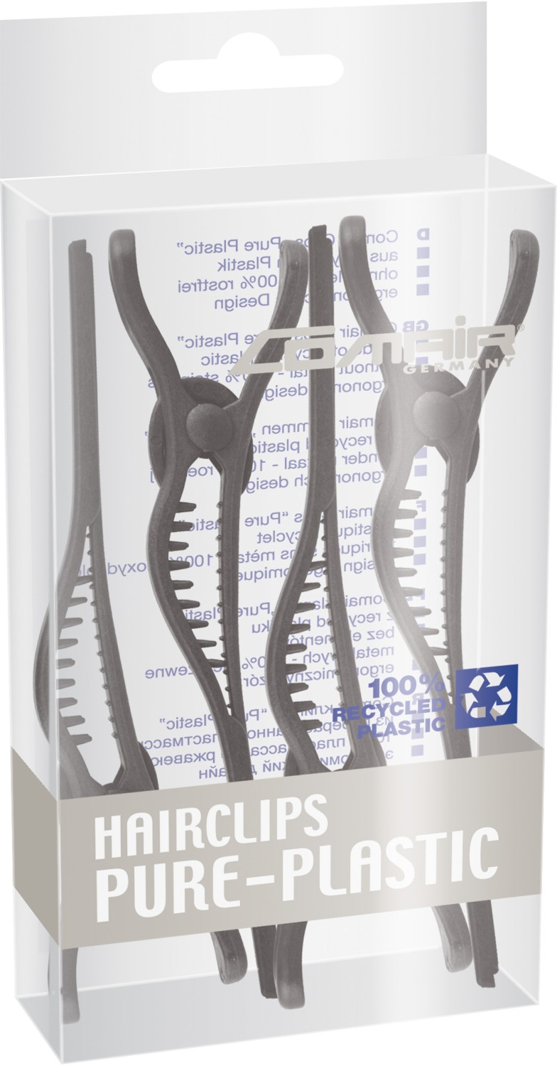  Comair Hairclips Pure Plastic 4er Pack 